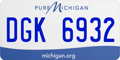 MI license plate DGK6932