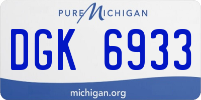 MI license plate DGK6933