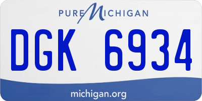 MI license plate DGK6934