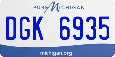 MI license plate DGK6935