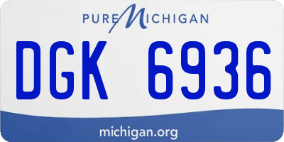 MI license plate DGK6936