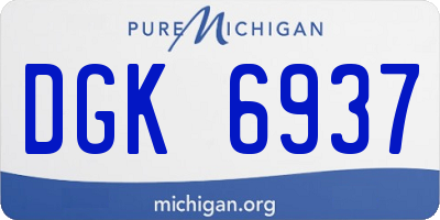 MI license plate DGK6937