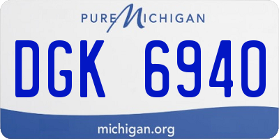 MI license plate DGK6940