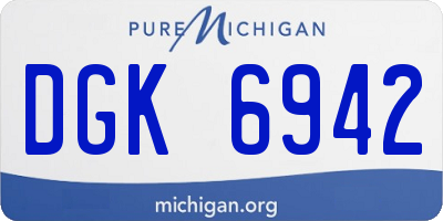 MI license plate DGK6942