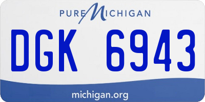 MI license plate DGK6943