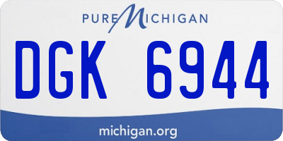 MI license plate DGK6944