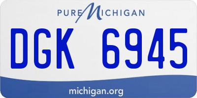 MI license plate DGK6945