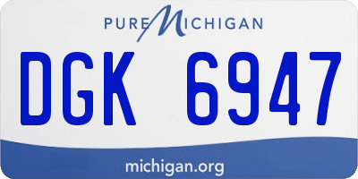 MI license plate DGK6947