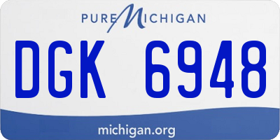 MI license plate DGK6948