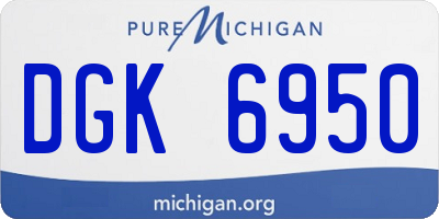 MI license plate DGK6950