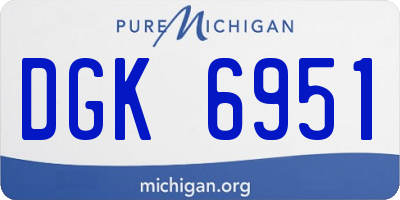 MI license plate DGK6951