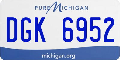 MI license plate DGK6952