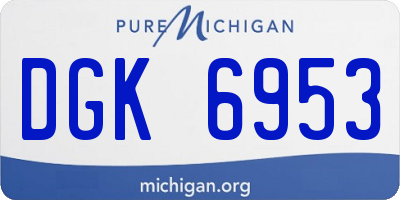 MI license plate DGK6953