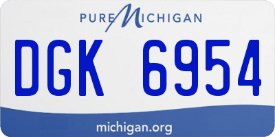 MI license plate DGK6954