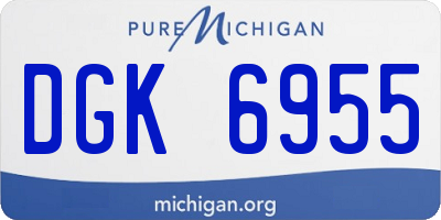 MI license plate DGK6955