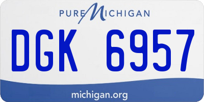 MI license plate DGK6957
