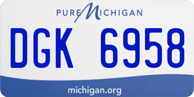 MI license plate DGK6958