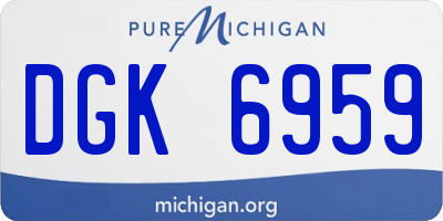MI license plate DGK6959