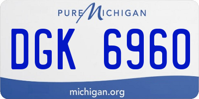 MI license plate DGK6960