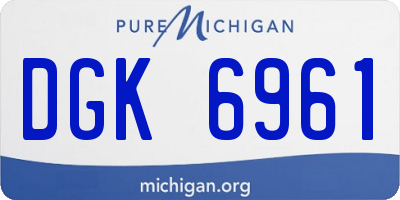 MI license plate DGK6961