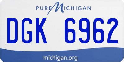 MI license plate DGK6962