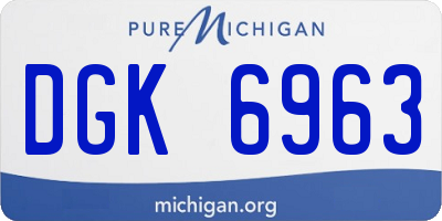 MI license plate DGK6963