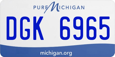 MI license plate DGK6965