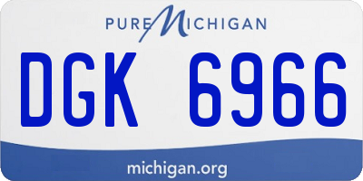 MI license plate DGK6966