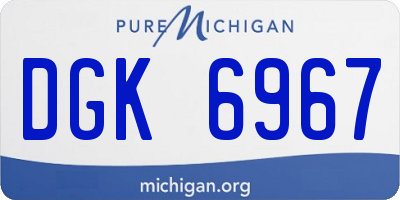 MI license plate DGK6967