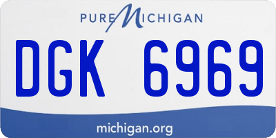 MI license plate DGK6969