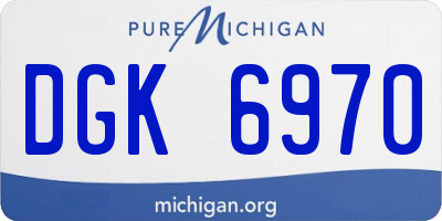 MI license plate DGK6970