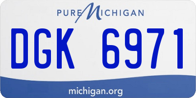 MI license plate DGK6971