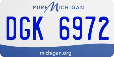 MI license plate DGK6972