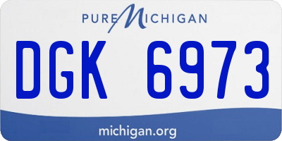 MI license plate DGK6973