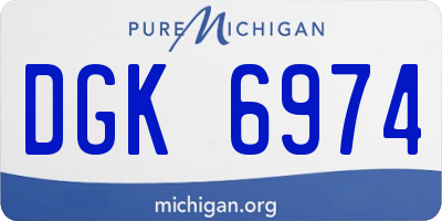 MI license plate DGK6974