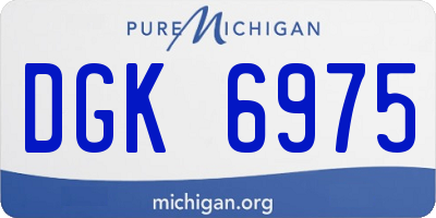 MI license plate DGK6975