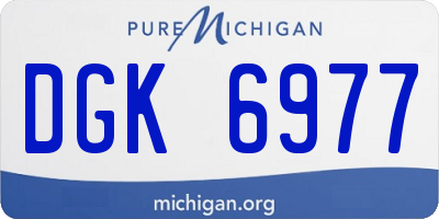 MI license plate DGK6977