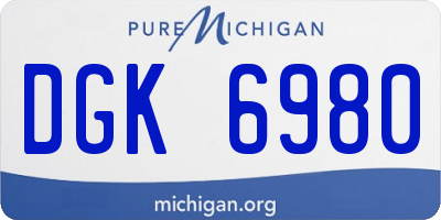 MI license plate DGK6980