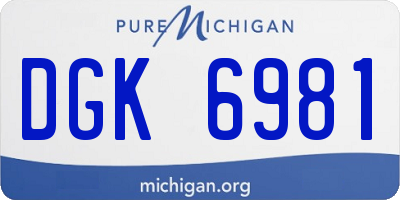 MI license plate DGK6981