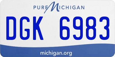 MI license plate DGK6983
