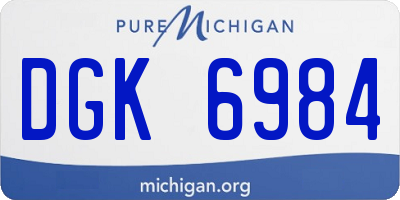 MI license plate DGK6984