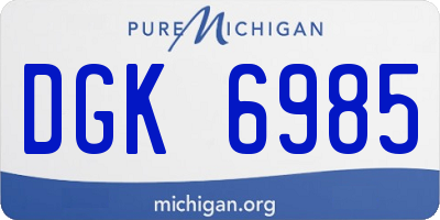 MI license plate DGK6985