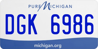 MI license plate DGK6986