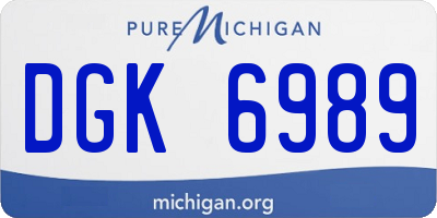 MI license plate DGK6989
