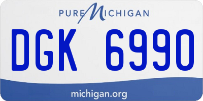 MI license plate DGK6990