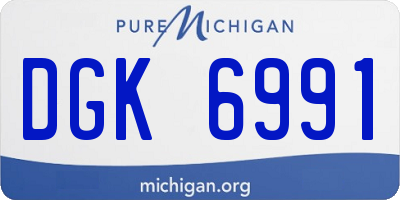 MI license plate DGK6991
