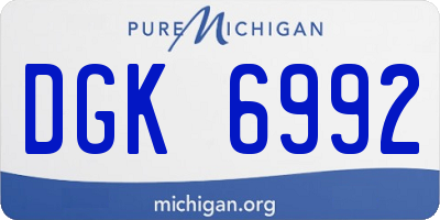 MI license plate DGK6992