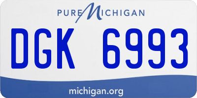 MI license plate DGK6993