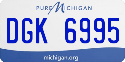 MI license plate DGK6995