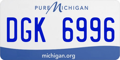 MI license plate DGK6996